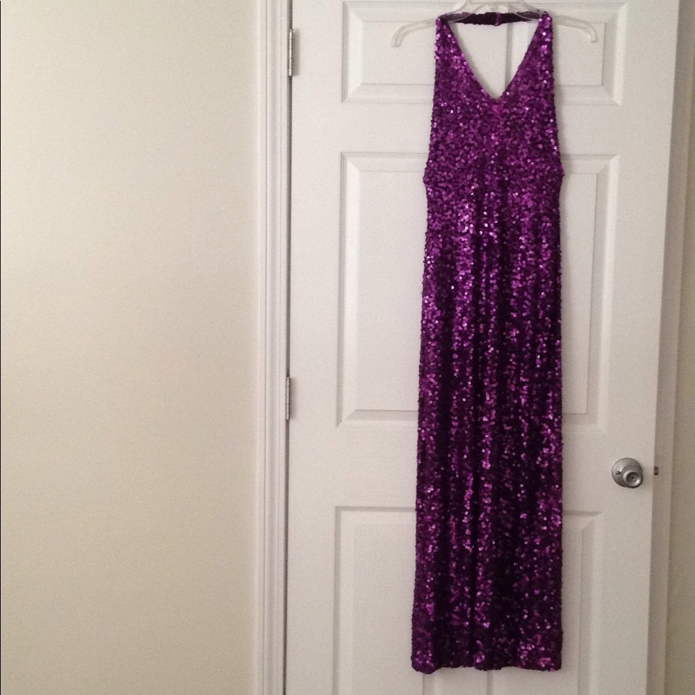 BEAUTIFUL. Purple Sequins Prom Dress